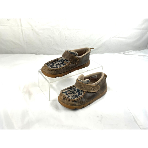 Twisted X Leopard Infant Baby Shoes Size 8 M Moc Leather Upper - Picture 9 of 16
